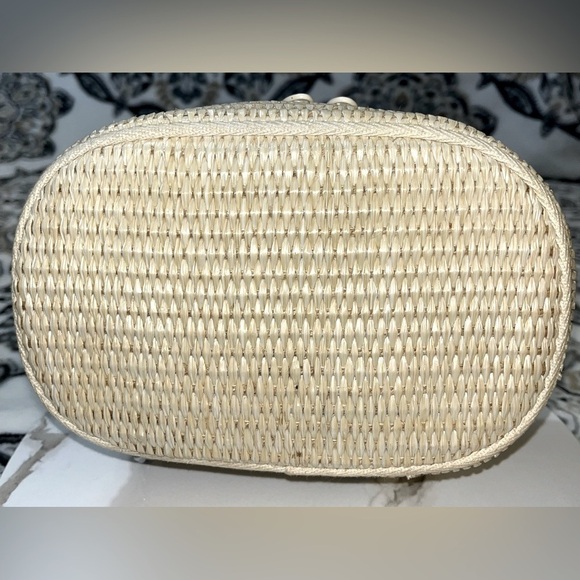 Vintage Christian DIOR Perfume Straw Weave Canvas Trim Dune Zip Tabs - Picture 10 of 15